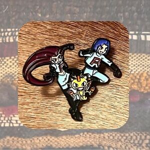 Pokemon Team Rocket Meowth enamel pin brooch